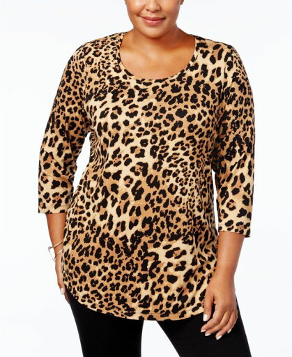 ジェイエムコレクション レディース シャツ トップス Plus Size Printed Top, Created for Macy's Cheetah Zoo ジェイエムコレクション レディース シャツ トップス Plus Size Printed Top, Created for Macy's Cheetah Zoo