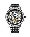 XgD[O Y rv ANZT[ Men's Black - Silver Tone Stainless Steel Bracelet Watch 49mm Multi