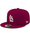 ニューエラ メンズ 帽子 アクセサリー Men's Cardinal St. Louis Cardinals Logo White 59FIFTY Fitted Hat Cardinal