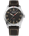 As Y rv ANZT[ Men's Swiss Automatic Startimer Black Leather Strap Watch 41mm Black