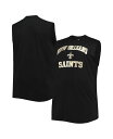 プロファイル メンズ タンクトップ トップス Men's Black New Orleans Saints Big and Tall Muscle Tank T...