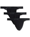 ツーイグジスト メンズ ブリーフパンツ アンダーウェア Men's 3-Pk. Cotton Essential Y-Back Thongs Black