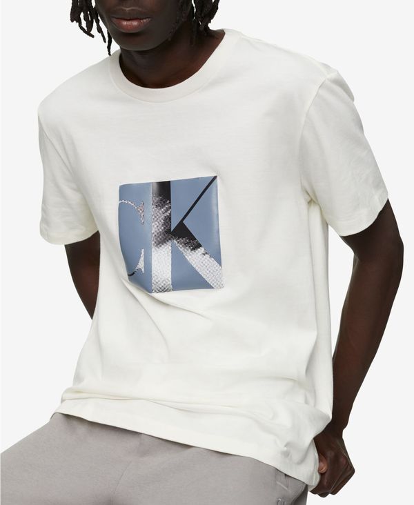 カルバンクライン メンズ Tシャツ トップス Men's Haze Monogram Logo Box Crewneck T-Shirt Highland Spirit
