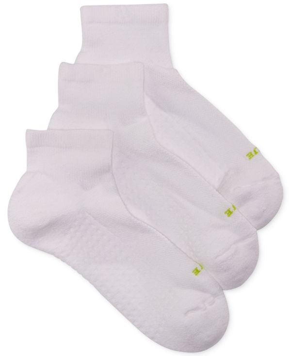 q[ fB[X C A_[EFA Women's Air Cushion Quarter Top Socks 3 Pack White