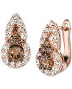 ル ヴァン レディース ピアス・イヤリング アクセサリー Chocolate Diamond (1/2 ct. t.w.) & Nude Diamond (3/8 ct. t.w.) Omega Drop Earrings in 14k Rose Gold Rose Gold