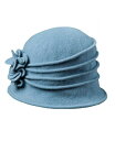 ドーフマン パシフィック レディース 帽子 アクセサリー Women's Knit Wool Cloche with Flower Denim