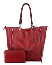 オールドトレンド レディース トートバッグ バッグ Women's Barracuda Hand Painted Clasp Closure Tote Bag Red