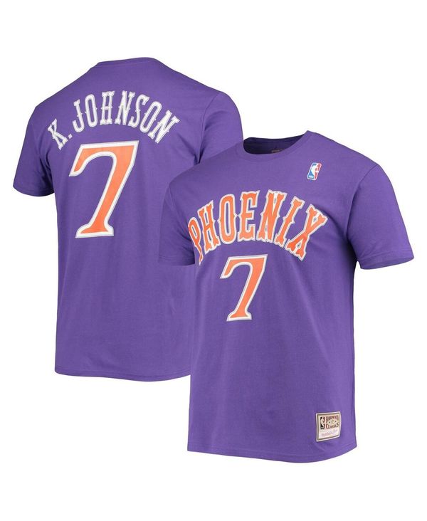 ミッチェル&ネス メンズ Tシャツ トップス Men's Kevin Johnson Purple Phoenix Suns Hardwood Classics Stitch Name and Number T-shirt Purple