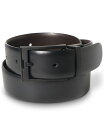 ペリーエリス メンズ ベルト アクセサリー Men's Big & Tall Matte Black Reversible Buckle Leather Belt Black