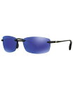 RX^f}[ Y TOXEACEFA ANZT[ Unisex Polarized Sunglasses, 6S000121 BLACK SHINY/BLUE MIRROR