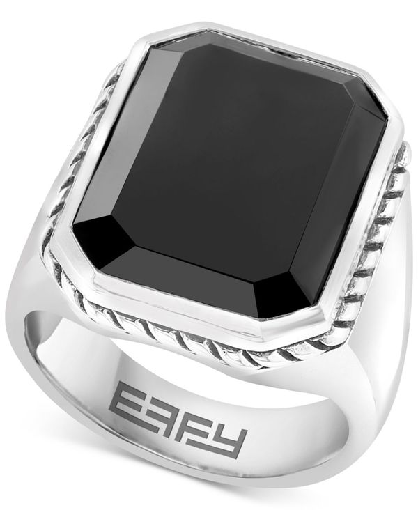 エフィー メンズ リング アクセサリー EFFY&reg; Men's Onyx Ring in Sterling Silver Sterling Silver