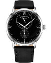 XgD[O Y rv ANZT[ Men's Black Genuine Leather Strap Watch 42mm Black