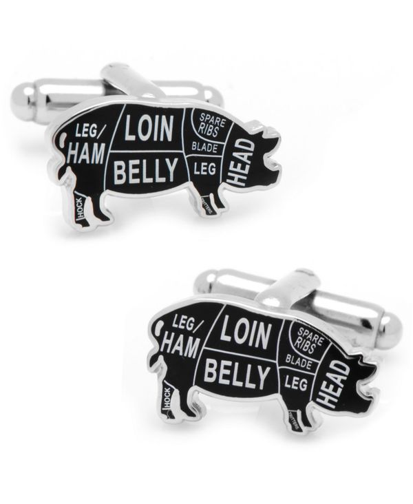 カフリンクス メンズ カフスボタン アクセサリー Pork Butcher Cuts Cufflinks Black