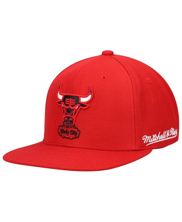 ミッチェル＆ネス ミッチェル&ネス メンズ 帽子 アクセサリー Men's Red Chicago Bulls English Dropback Snapback Hat Red