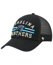 47uh Y Xq ANZT[ Men's '47 Black Carolina Panthers Highpoint Trucker Clean Up Snapback Hat Black