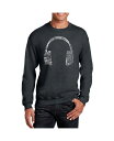エルエーポップアート メンズ パーカー・スウェット アウター Men's Word Art Headphones - Languages Crewneck Sw...