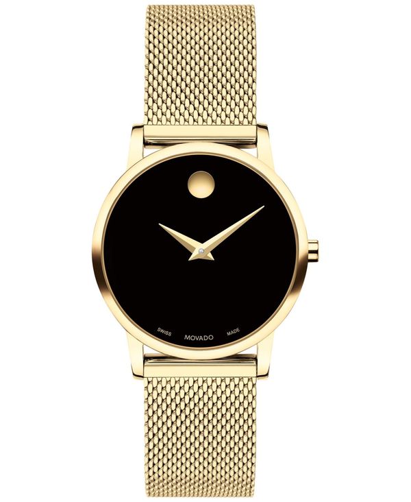 モバド モバド レディース 腕時計 アクセサリー Women's Swiss Museum Classic Gold PVD Mesh Bracelet Watch 28mm Gold