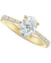 フォーエバーマーク レディース リング アクセサリー Diamond Oval-Cut Solitaire Tapered Pav&eacute; Engagement Ring (1-1/10 ct. t.w.) in 14k Gold Yellow Gold