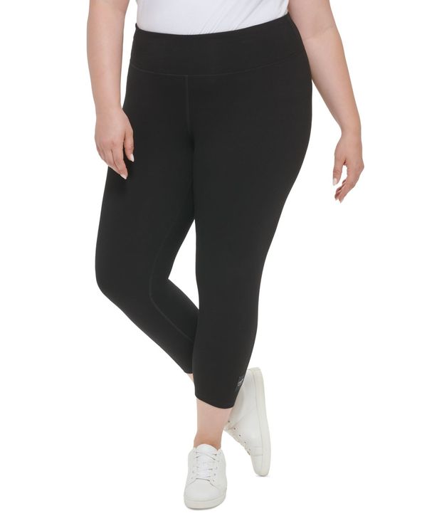 JoNC fB[X MX {gX Calvin Klein Plus Size Pull-On High Rise Logo Leggings Black