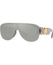 ヴェルサーチ メンズ サングラス・アイウェア アクセサリー Sunglasses, VE4391 TRANSPARENT GREY/LIGHT GREY MIRROR SILVER