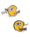 カフリンクス メンズ カフスボタン アクセサリー Retro Bay Packers Helmet Cufflinks Yellow