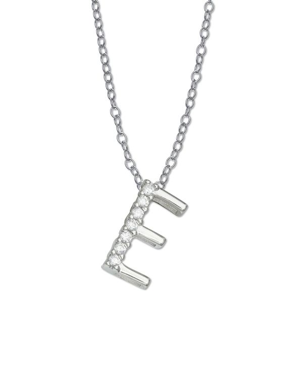 W[j xj[j fB[X lbNXE`[J[Ey_ggbv ANZT[ Cubic Zirconia Initial Pendant Necklace in Sterling Silver E