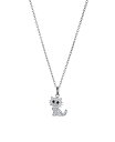 ジャーニ ベルニーニ レディース ネックレス・チョーカー・ペンダントトップ アクセサリー Crystal Cat Pendant Necklace (0.11 ct. t.w.) in Sterling Silver Sterling Silver(4)