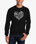 エルエーポップアート メンズ パーカー・スウェット アウター Men's Word Art Heart Notes Crewneck Sweatshirt Black