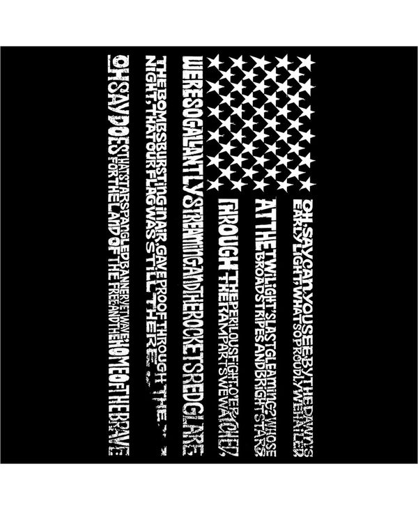 エルエーポップアート メンズ パーカー・スウェット アウター Men's Word Art National Anthem Flag Crewneck Sweatshirt Black
