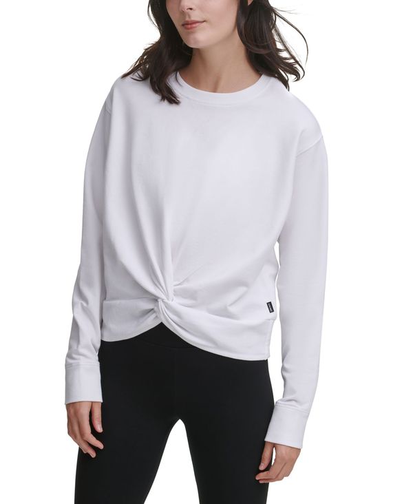 ダナ キャラン ニューヨーク レディース シャツ トップス Sport Twist-Front Sweatshirt White