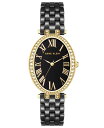 ANC fB[X rv ANZT[ Women's Three-Hand Quartz Black Ceramic Bracelet Watch, 27mm Gold-Tone, Black