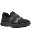 クラークス レディース スニーカー シューズ Women's Adella Stride Cloudsteppers Slip-On Sneakers Black