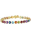 エフィー レディース ブレスレット・バングル・アンクレット アクセサリー EFFY&reg; Multi-Gemstone (15-1/10 ct. t.w.) Heart Link Bracelet in 14k Gold Multi Gemstones