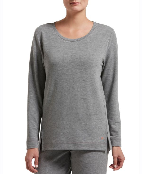ヒュー レディース トップス Tシャツ プラスサイズ シャツ Hue Plus Size Solid Long Sleeve Lounge T-Shirt Med. Grey Heather グレー