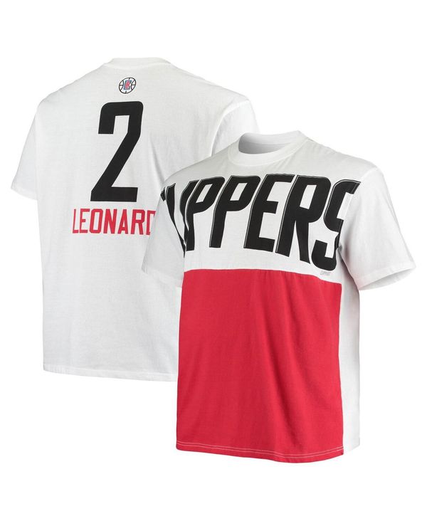 【ファナティ】 ファナティクス メンズ Tシャツ トップス Men's Branded Kawhi Leonard White LA Clippers Big and Tall Yoke T-shirt White:ReVida 店 かります