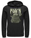 フィフスサン メンズ パーカー・スウェット アウター Men's Star Wars Mandalorian Child Fleece Pullover Hoodie Black