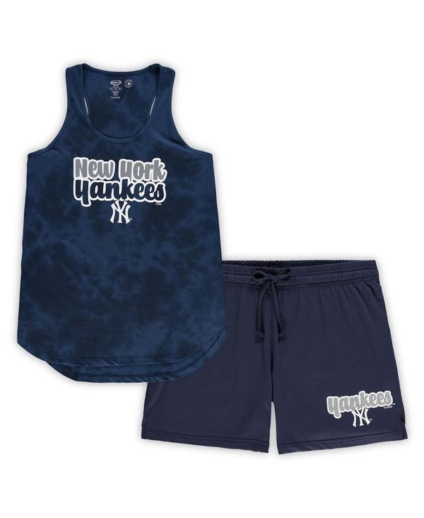 となります コンセプツ スポーツ レディース ナイトウェア アンダーウェア Women's Navy New York Yankees Plus Size Cloud Tank Top and Shorts Sleep Set Navy：ReVida 店 かります