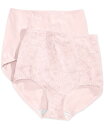 バリ レディース パンツ アンダーウェア Women's Light Tummy-Control Cotton 2-Pack Brief Underwear X...