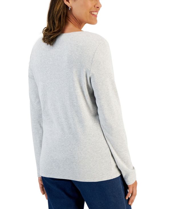 【がございま】 ケレンスコット レディース シャツ トップス Women's Long-Sleeve Howliday Friends Top, Created for Macy's Light Smoke Heather:ReVida 店 となります