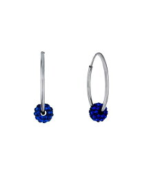 ジャーニ ベルニーニ レディース ピアス・イヤリング アクセサリー Crystal Ball Small Hoop Earrings, 0.82", Created for Macy's BLUE