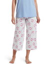 ヒュー レディース ナイトウェア アンダーウェア Plus Size Printed Capri Pajama Pants Flamingo