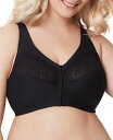 グラマライズ レディース ブラジャー アンダーウェア Plus Size Full Figure Magiclift Natural Shape Front Closure Wirefree Bra Black