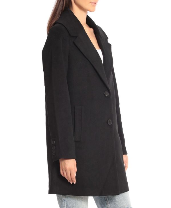 【サイズ】 アヴェックレフィーユ レディース ジャケット・ブルゾン アウター Women's A-Line Single-Breasted Coat Black：ReVida 店 ウェスト