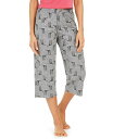 ヒュー レディース ナイトウェア アンダーウェア Printed Knit Capri Pajama Pants Med Grey Heather