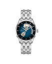 n~g Y rv ANZT[ Men's Automatic Jazzmaster Open Heart Smoked Blue Stainless Steel Bracelet Watch 40mm Blue