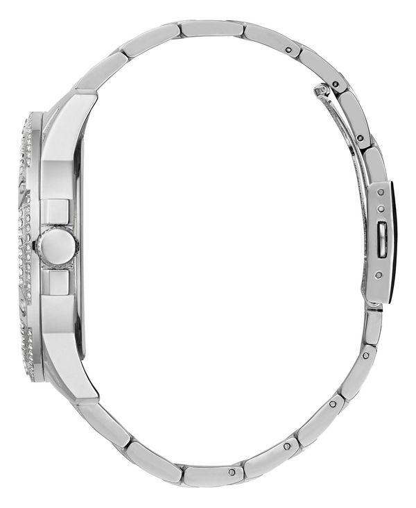 によって ゲス メンズ 腕時計 アクセサリー Men's Silver-Tone Stainless Steel Bracelet Watch 48mm Silver-Tone：ReVida 店 かります