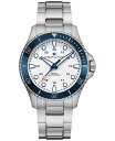 n~g Y rv ANZT[ Men's Swiss Automatic Khaki Navy Scuba Stainless Steel Bracelet Watch 43mm Sliver