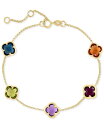 GtB[ fB[X uXbgEoOEANbg ANZT[ EFFY&reg; Multi-Gemstone Clover Link Bracelet (6-3/4 ct. t.w.) in 14k Gold Multi Gemstones