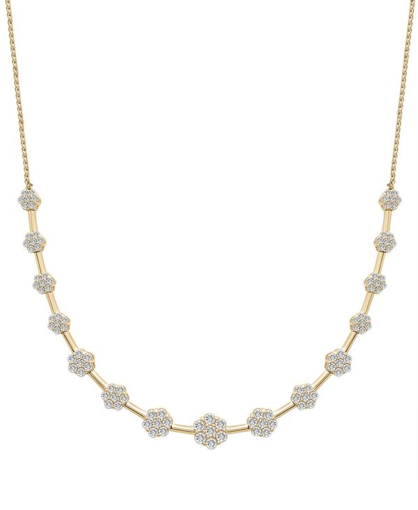 ラップド イン ラヴ レディース ネックレス・チョーカー・ペンダントトップ アクセサリー Diamond Flower Cluster Collar Necklace (2 ct. t.w.) in 14k Gold, 16