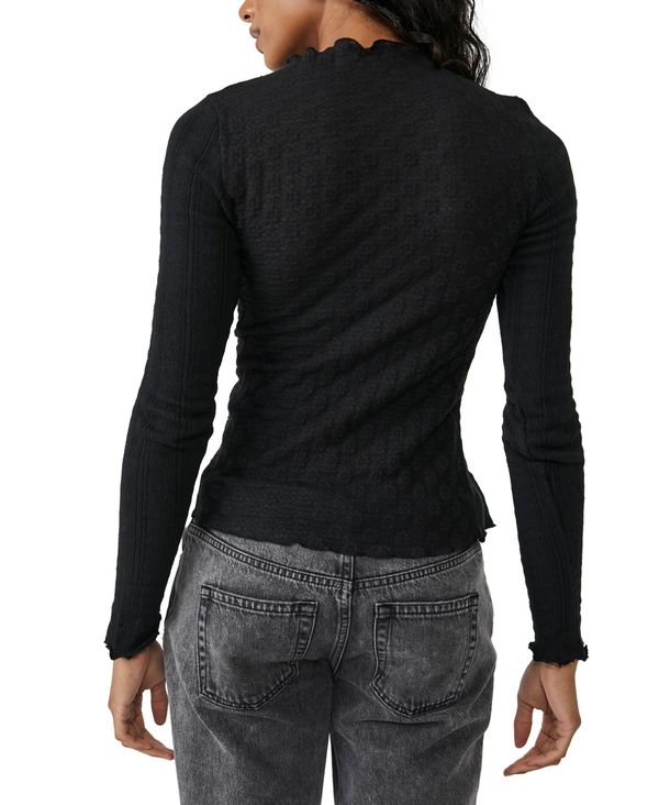 フリーピー フリーピープル レディース シャツ トップス Women's Lula Mock-Neck Long-Sleeve Top Washed Black：ReVida 店 かります